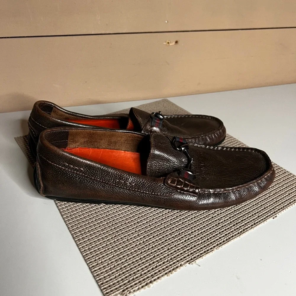 Martin Dingman‎ Bill Brown Leather Horsebit Driving Loafers Mens 10 M Brazil